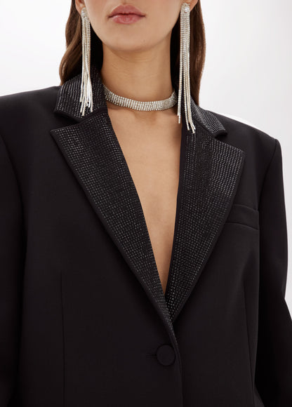 Giacca blazer in crêpe con strass “Blugirl”