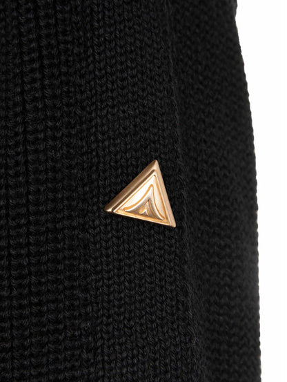 Pullover girocollo con bottoni logati e maniche scampanate “Akep”