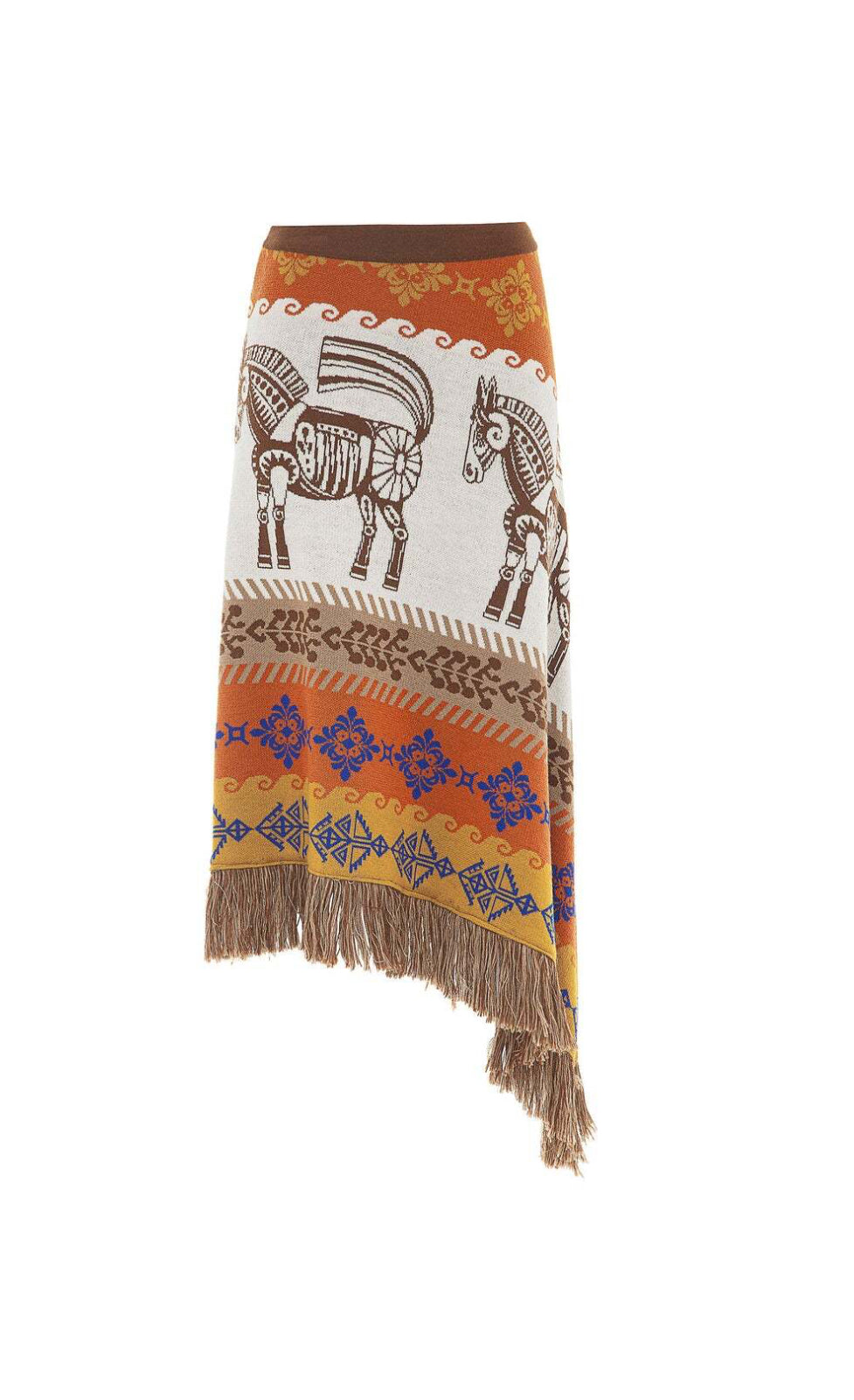 Gonna asimmetrica con pattern all over cavalli “Akep”