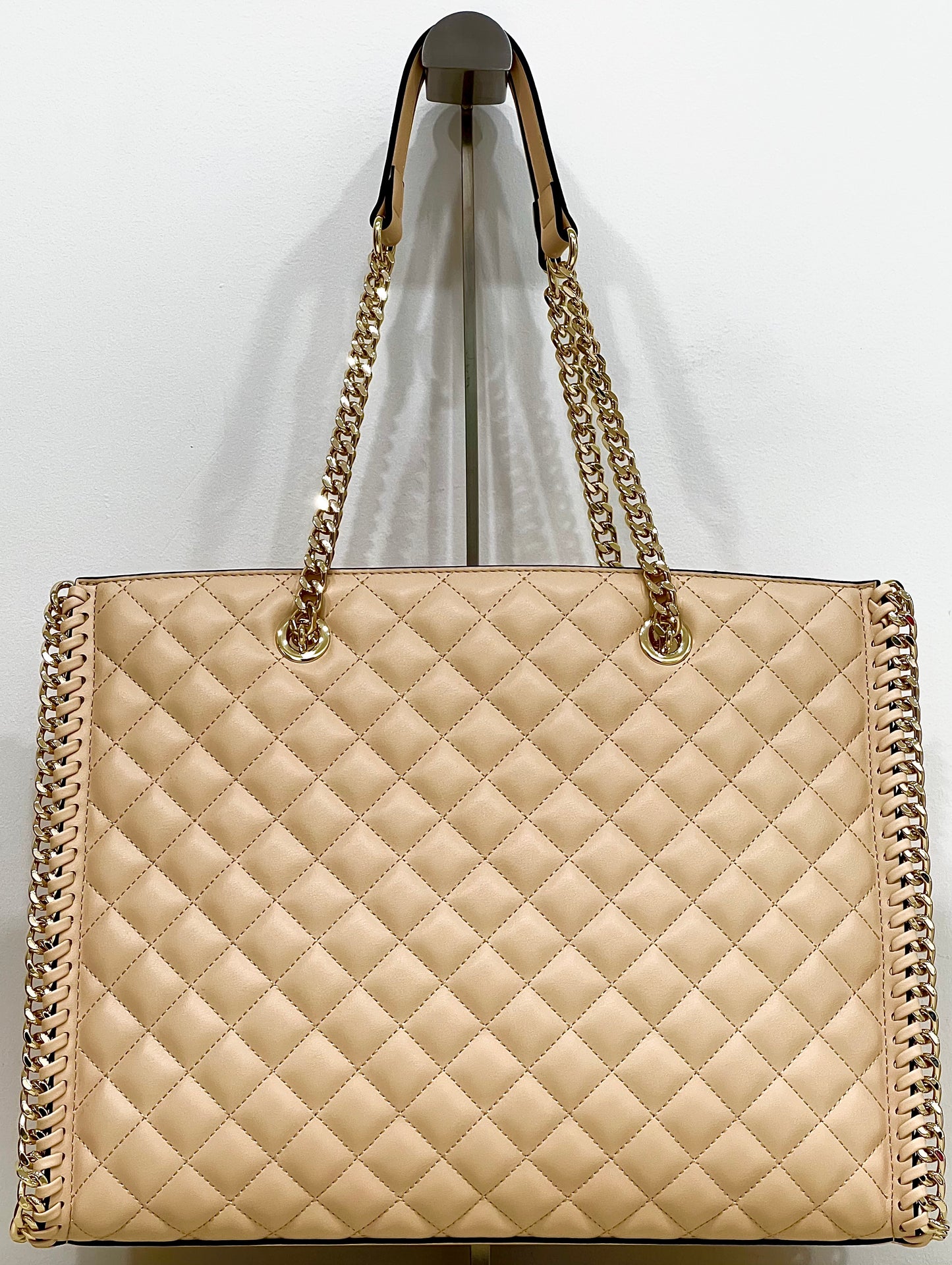 Tote bag trapuntata interlock beige “Pollini”