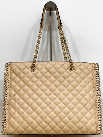 Tote bag trapuntata interlock beige “Pollini”