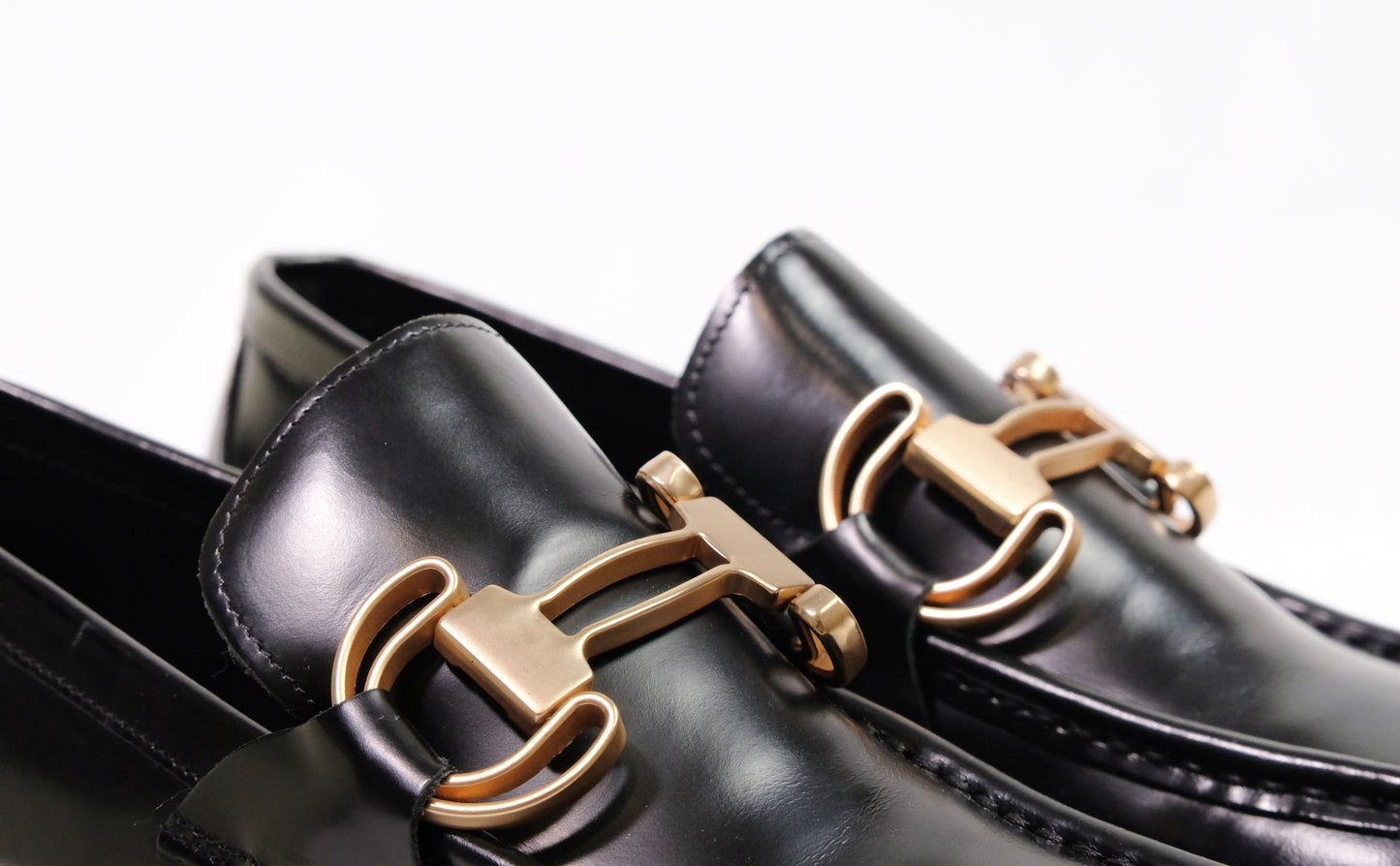 Mocassino in pelle nera <Poesie Veneziane>
