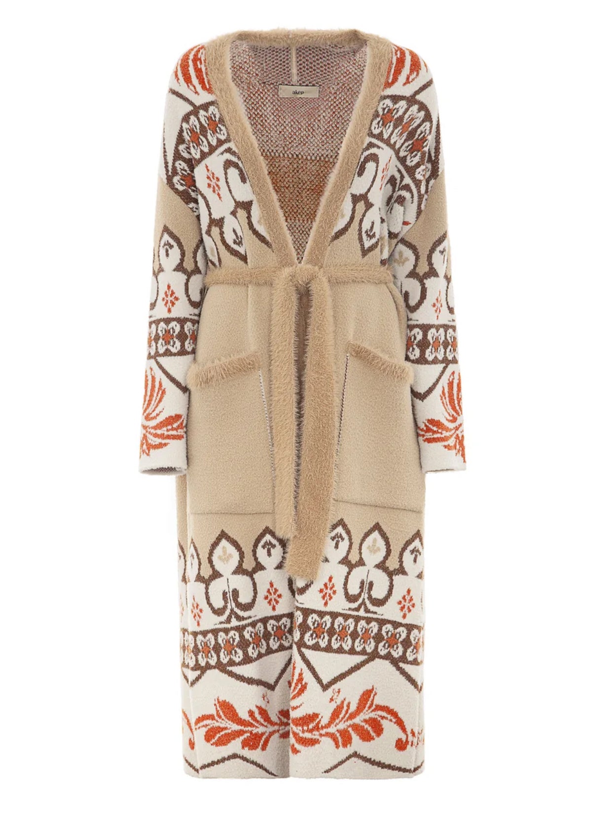 Cappotto lungo in maglia “Akep”