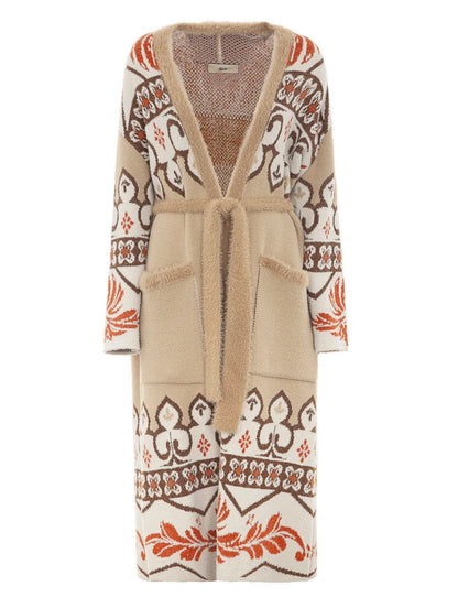 Cappotto lungo in maglia “Akep”