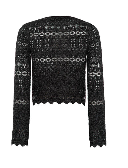 Coprispalle cropped in punto pizzo lurex “Akep”