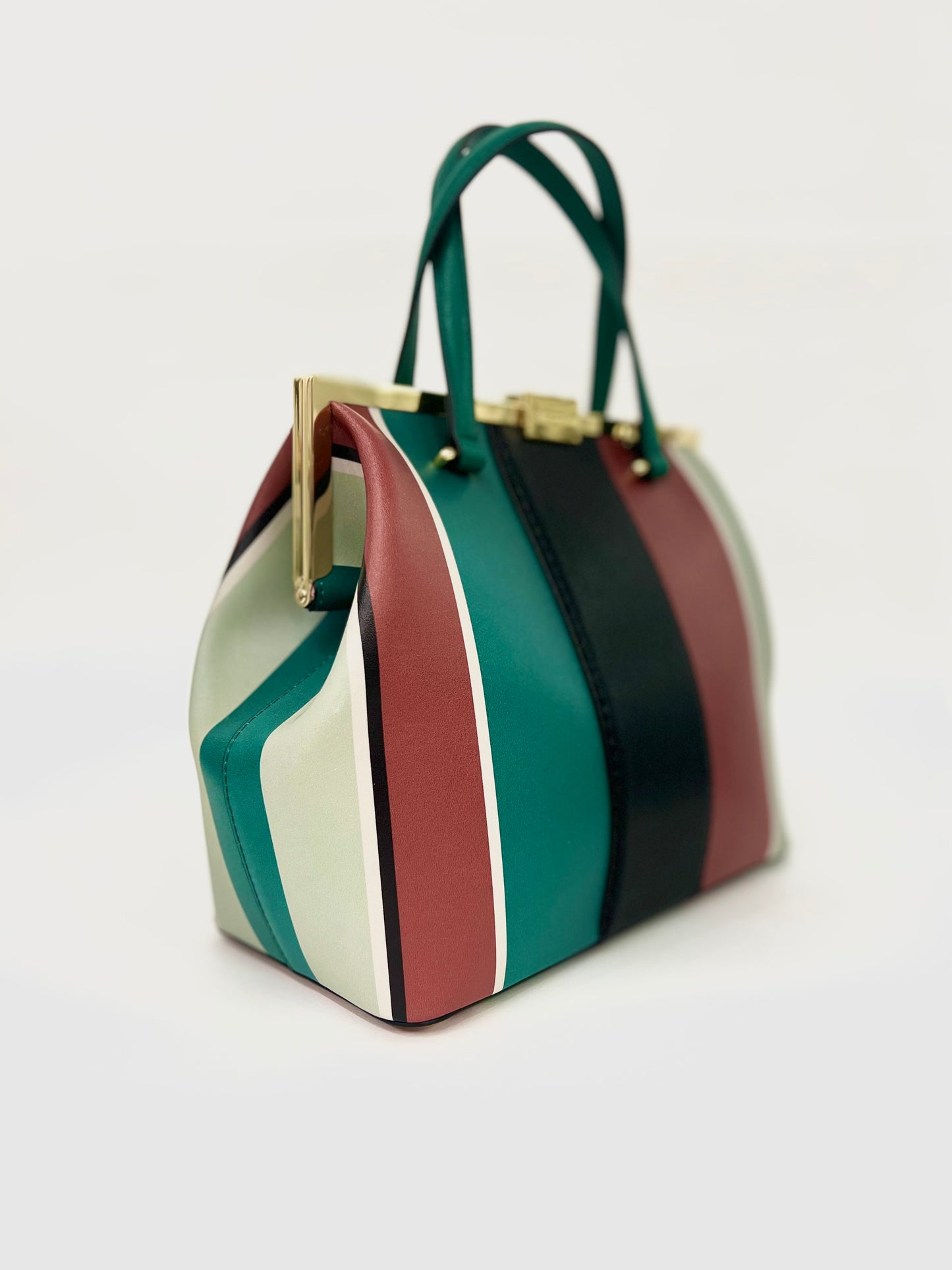 Borsa in vitello nero stampato “Cromia”