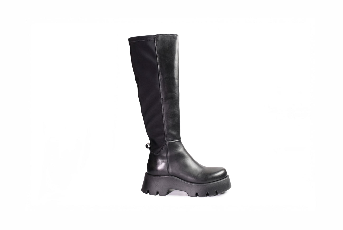 Stivale in pelle nera con zip “Bruno Premi”