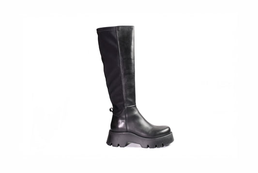 Stivale in pelle nera con zip “Bruno Premi”