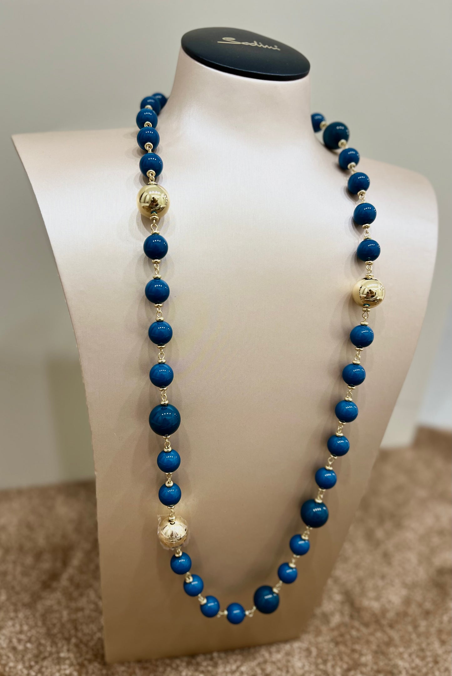 Collana lunga tribeca blu “Sodini”