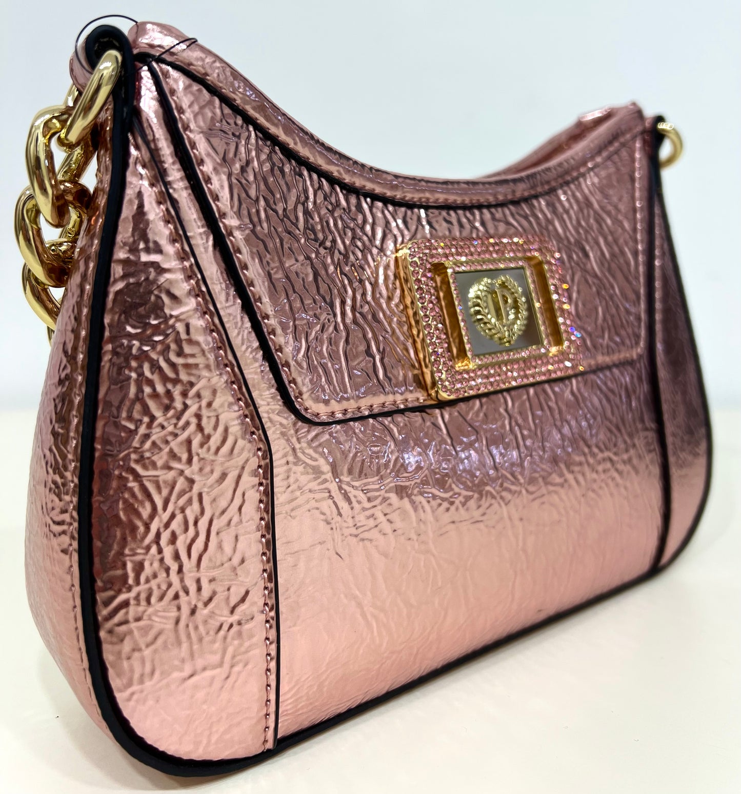 Borsa a mano laminata color rame “Pollini”