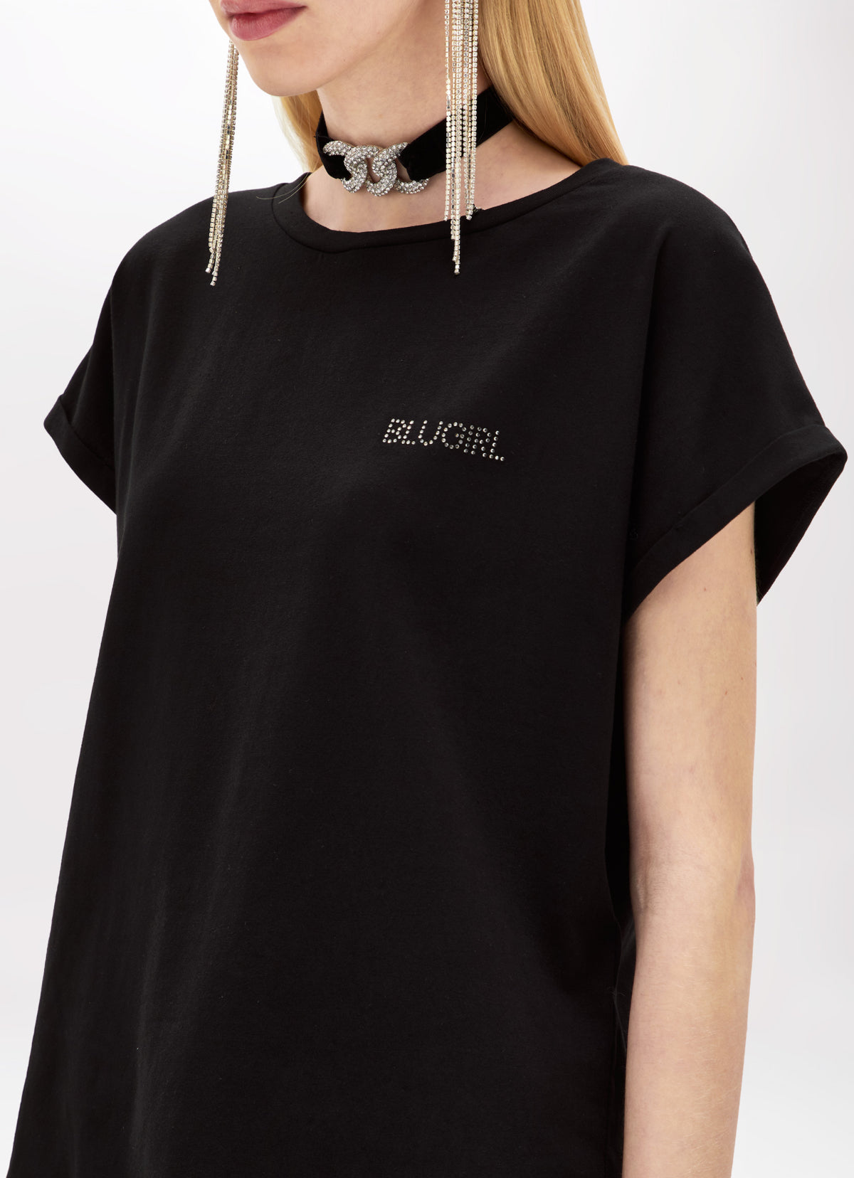 T-shirt in jersey e logo in strass “Blugirl”