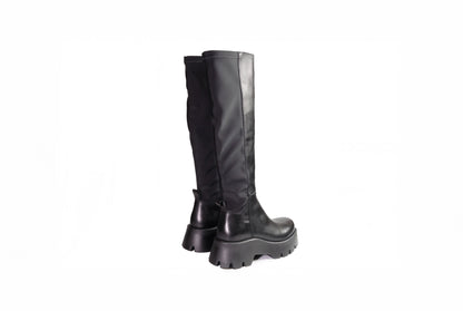 Stivale in pelle nera con zip “Bruno Premi”