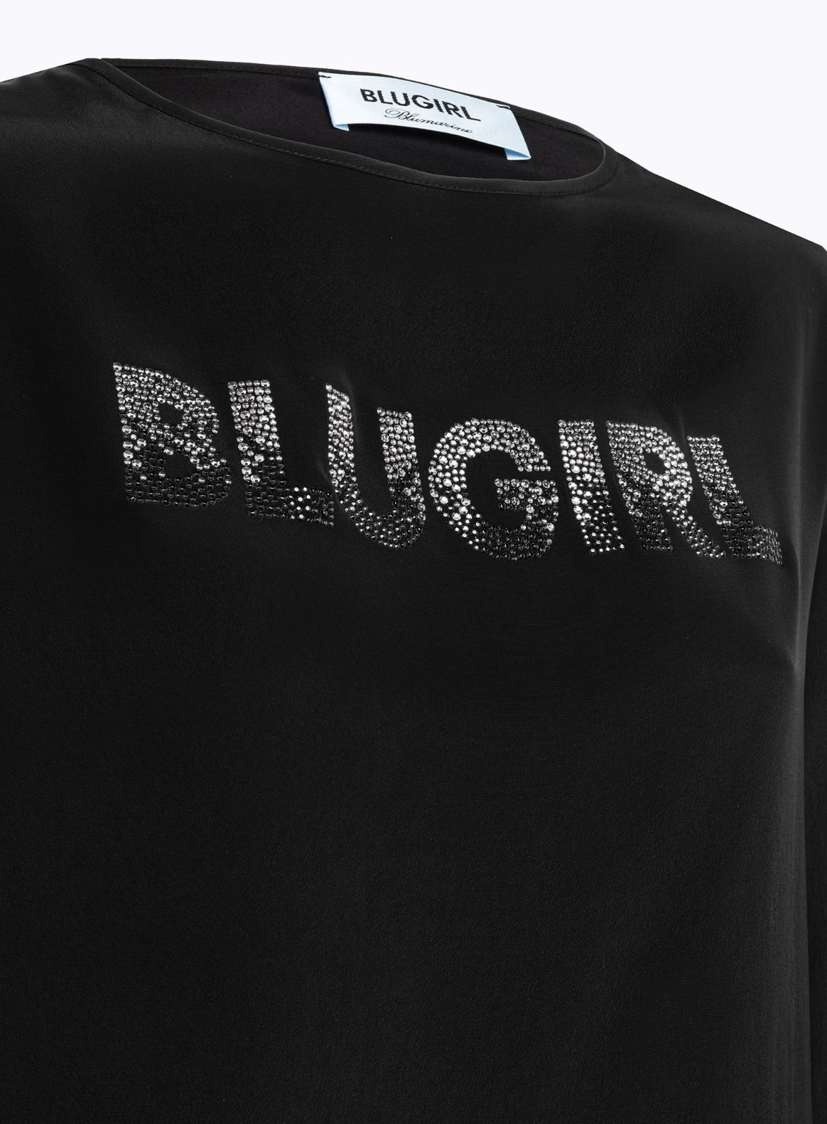 Blusa in crêpe de chine con logo “Blugirl”