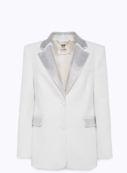 Giacca blazer in crêpe con strass “Blugirl”