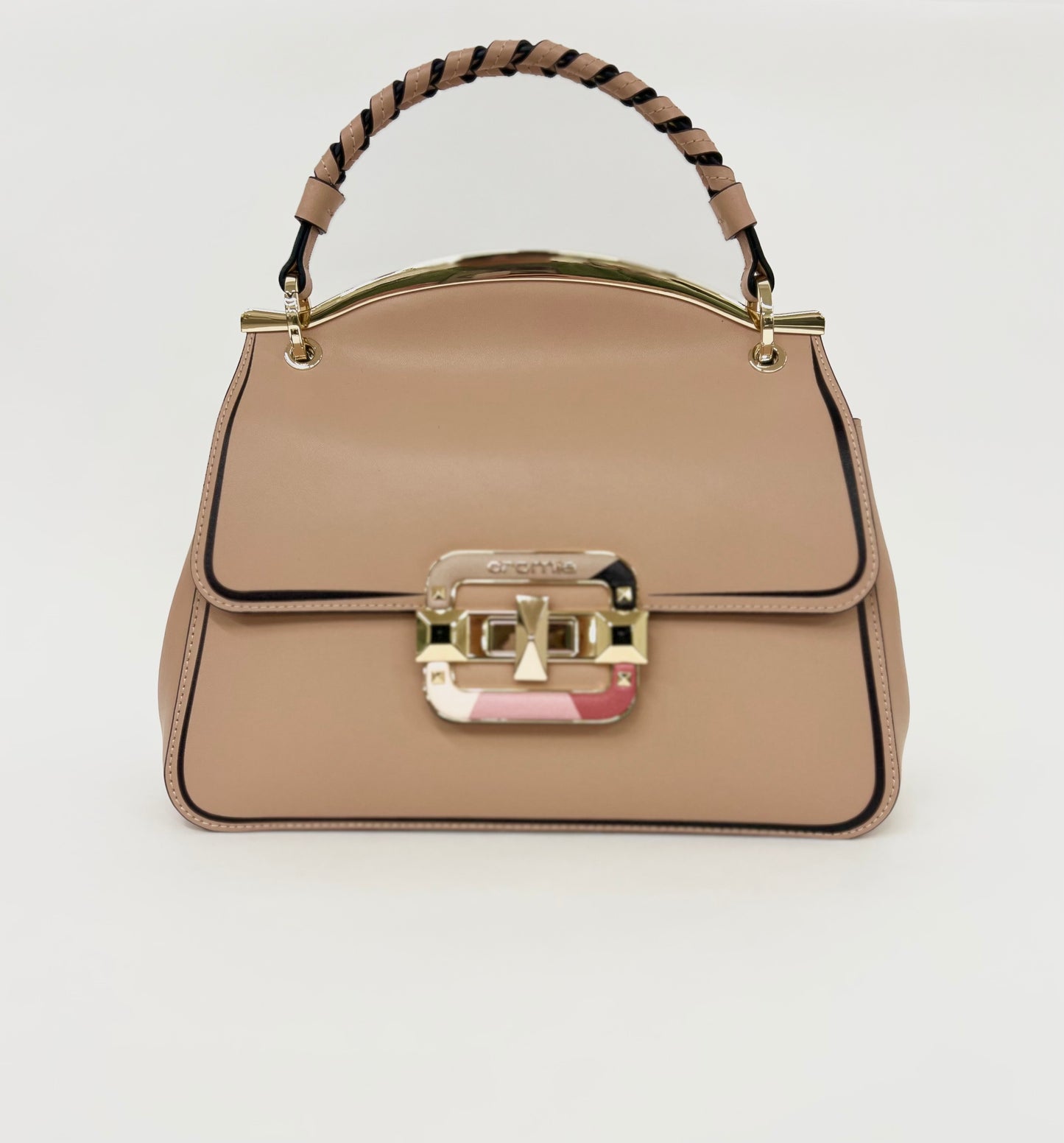 Borsa a mano in pelle nude “Cromia”