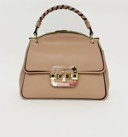 Borsa a mano in pelle nude “Cromia”