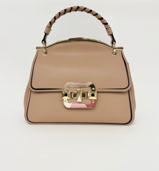 Borsa a mano in pelle nude “Cromia”