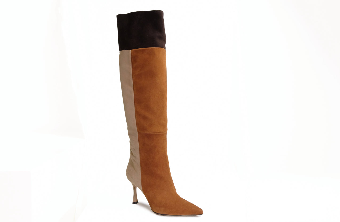 Stivale alto in camoscio cognac “Roberto Festa”