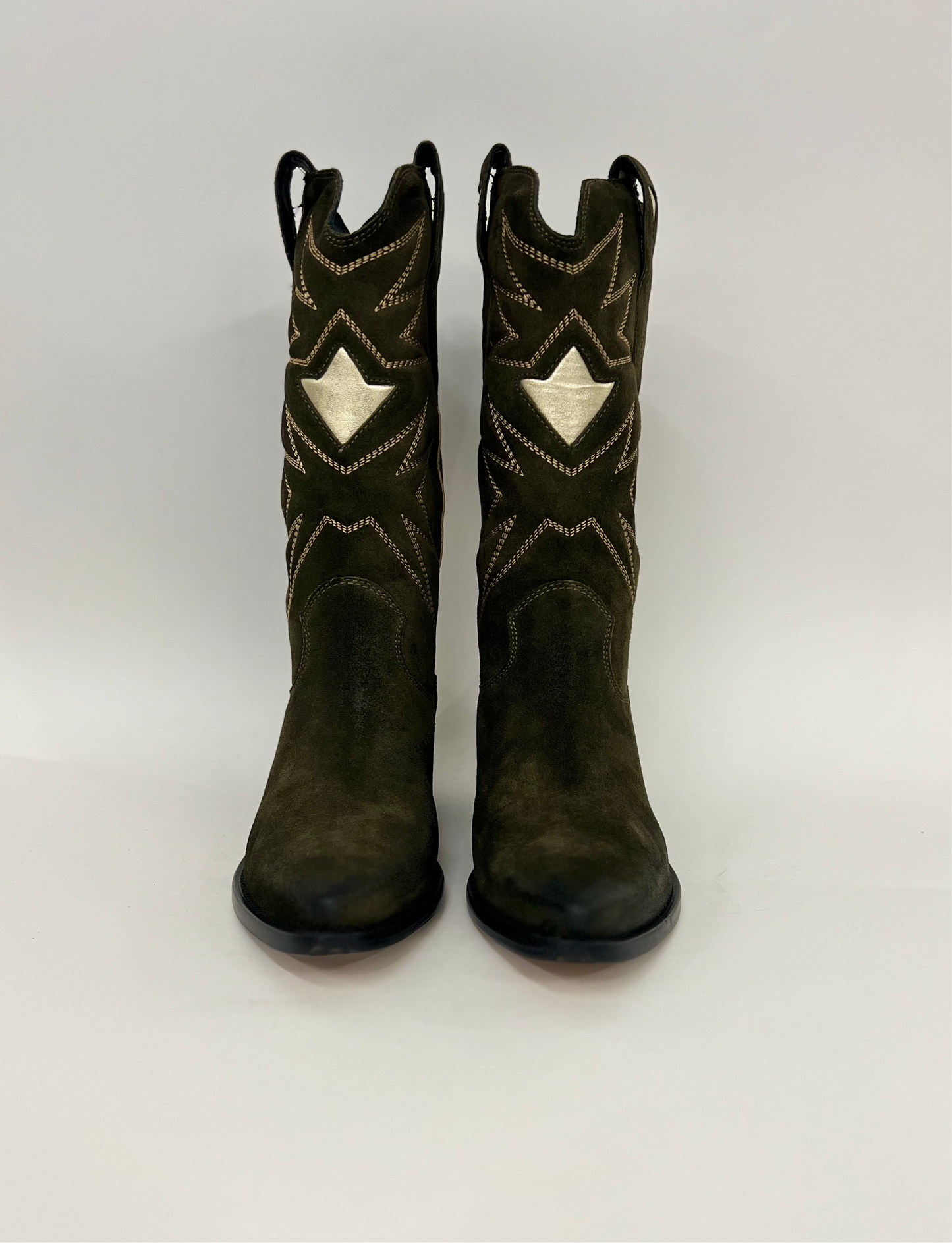 Stivaletti da cowboy in crosta verdone <Poesie Veneziane>