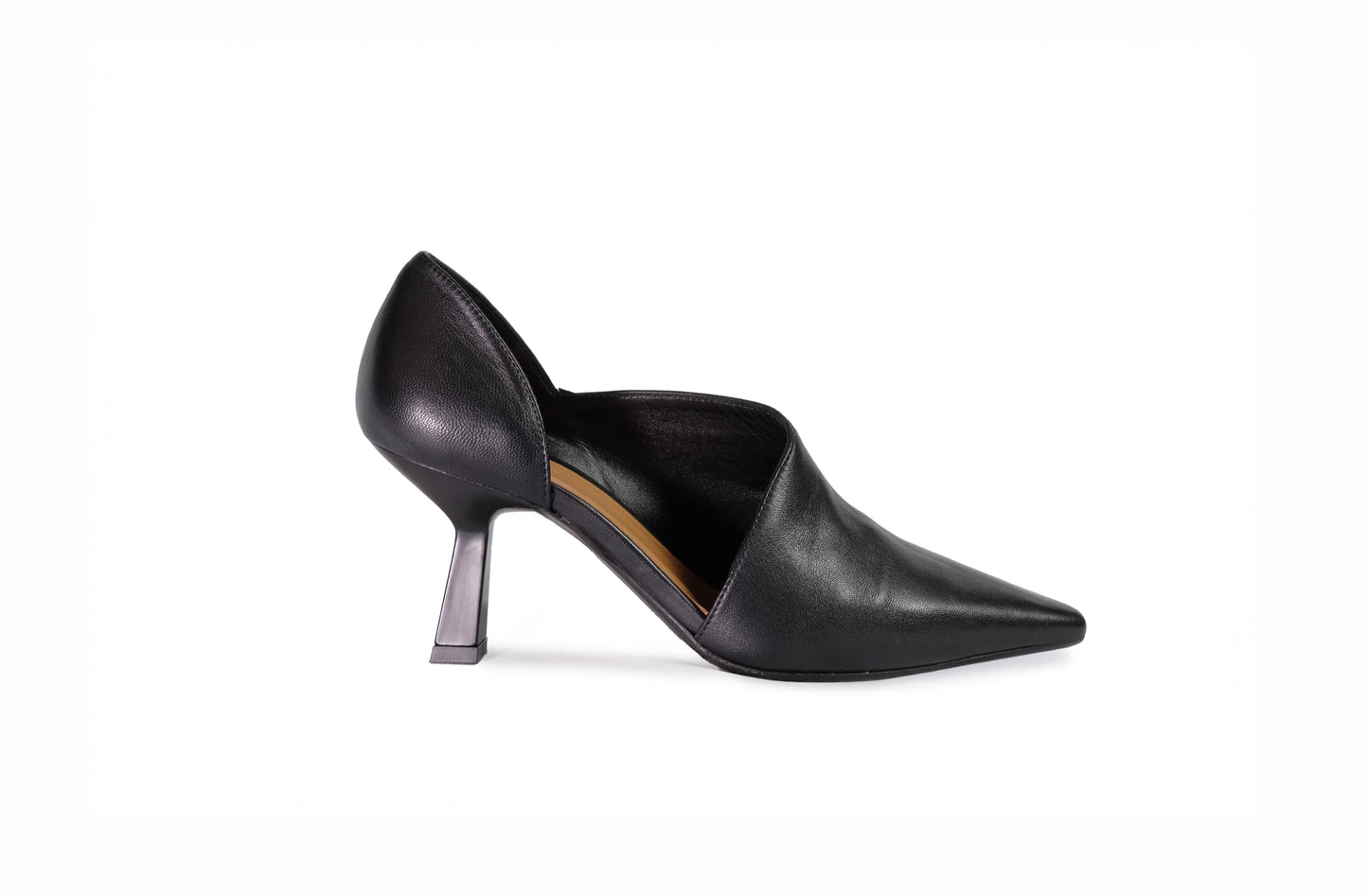 Décolleté in nappa nera “Chantal”