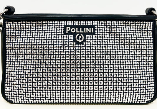 Pochette in strass nera “Pollini”