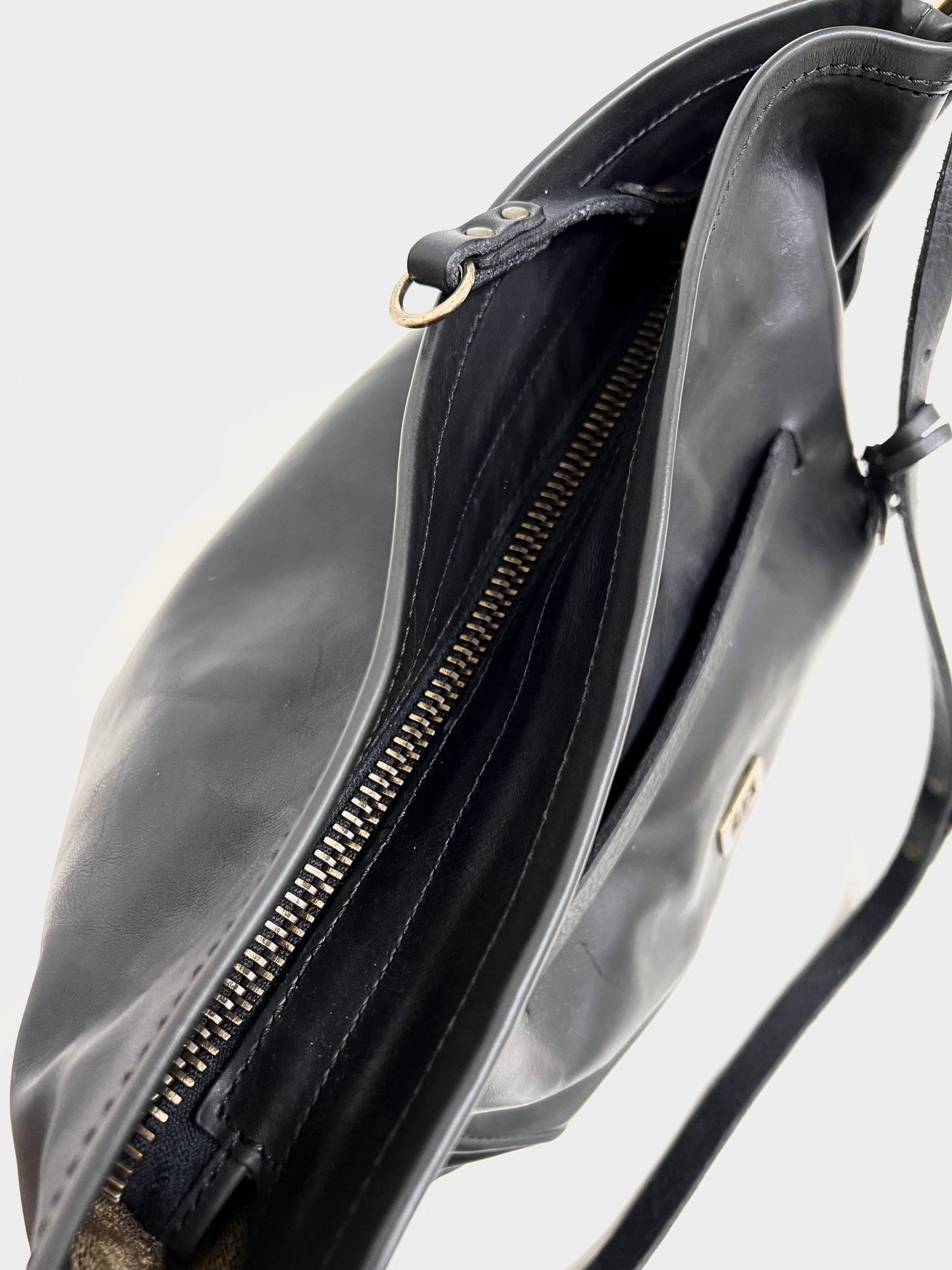 Borsa a tracolla in pelle nera “A.S.98”