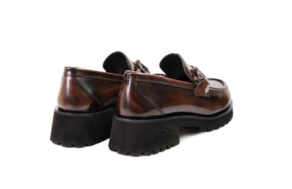 Mocassini in pelle color cognac <Poesie Veneziane>