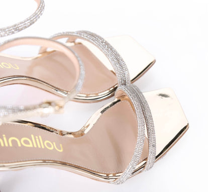 Sandalo Biba a specchio platino “Ninalilou”