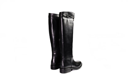Stivale basso in pelle nera “Julie Dee”