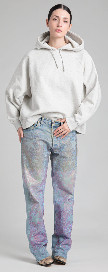 Jeans ultraboy con applicazioni strass degradé “Rossano Perini”