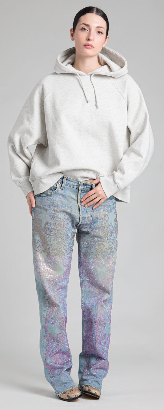 Jeans ultraboy con applicazioni strass degradé “Rossano Perini”