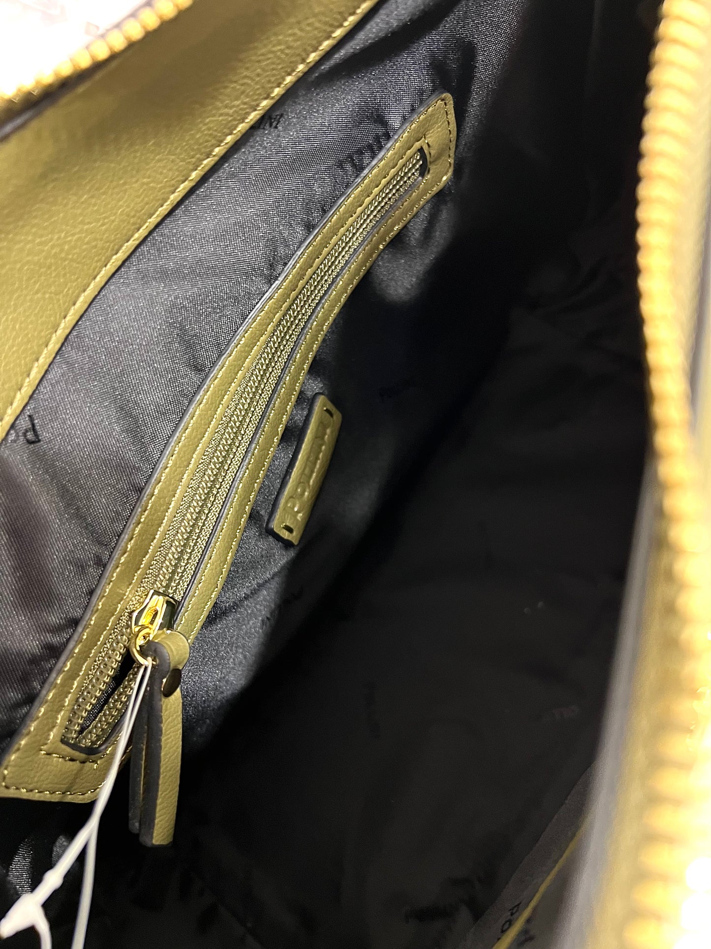 Borsa doppio manico zipper oliva “Pollini”