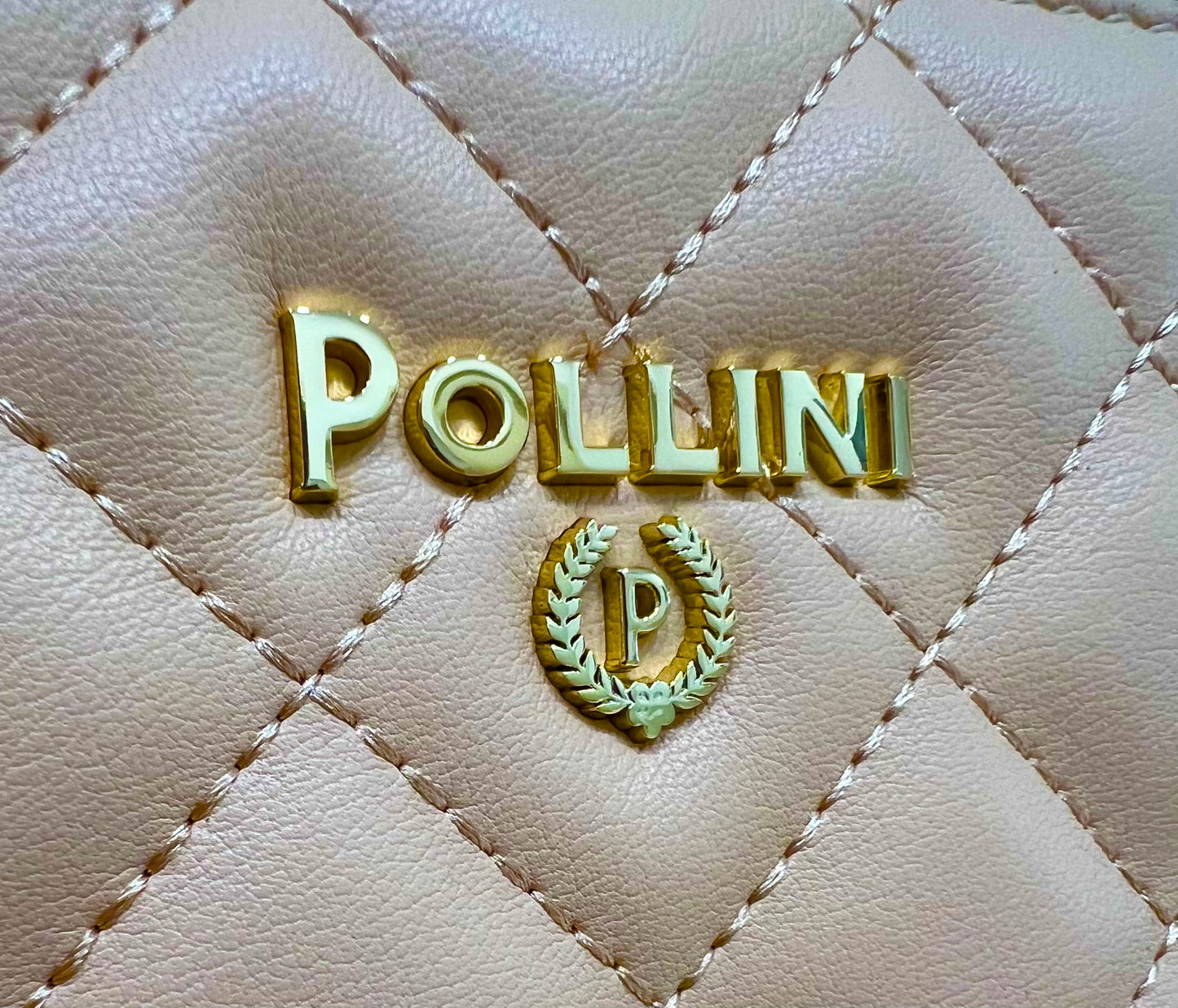 Tote bag trapuntata interlock beige “Pollini”