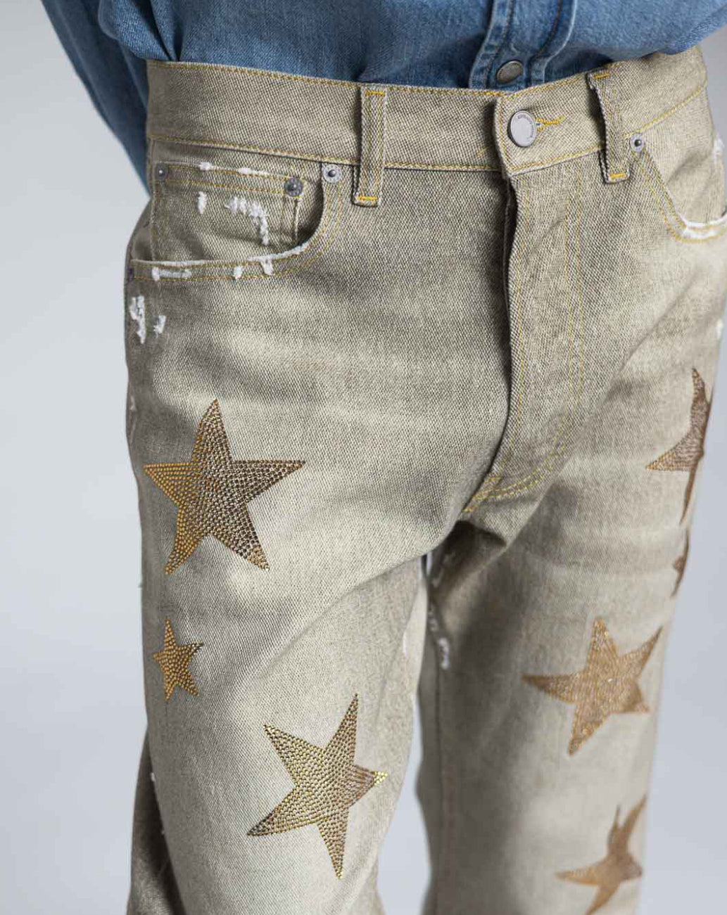 Jeans beige boyfriend fit “Rossano Perini”