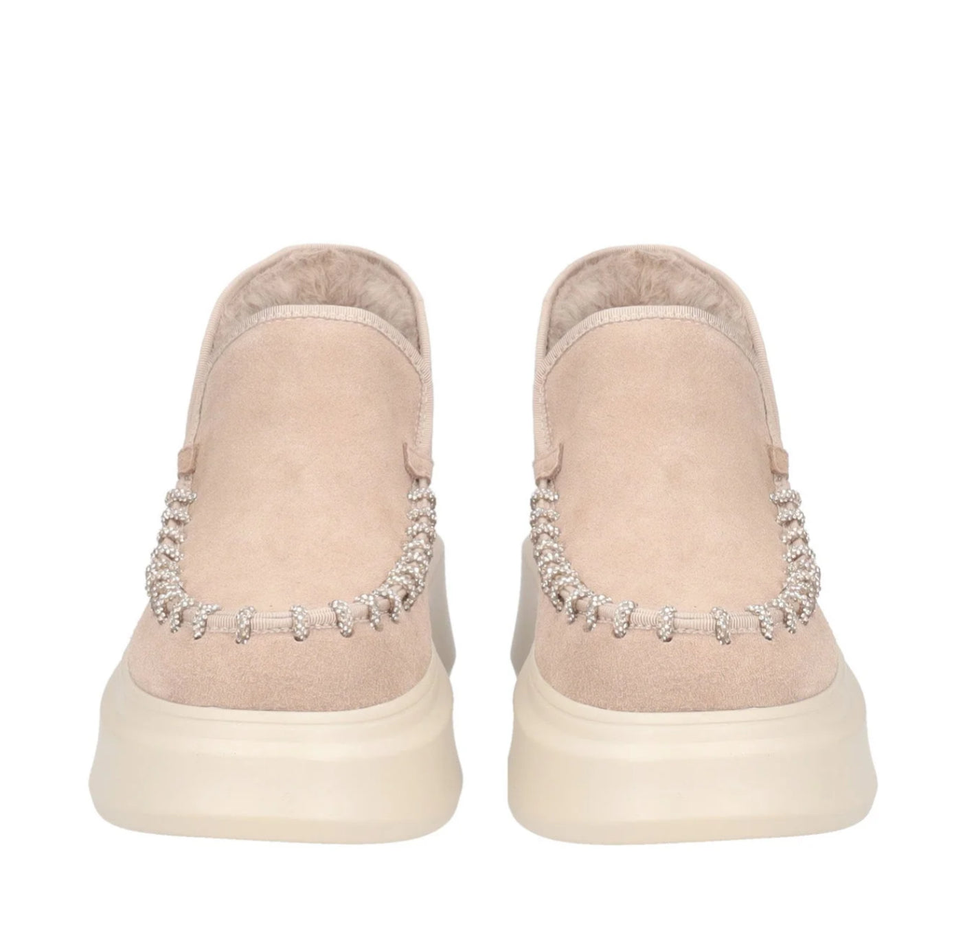 Stivaletto Bergen in pelle con glitter color beige “Tosca Blu”