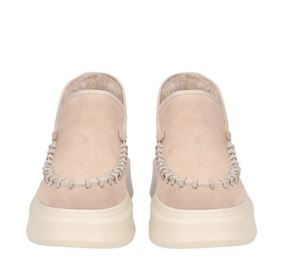 Stivaletto Bergen in pelle con glitter color beige “Tosca Blu”