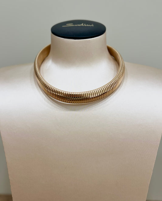 Collana corta rigida color oro “Sodini”