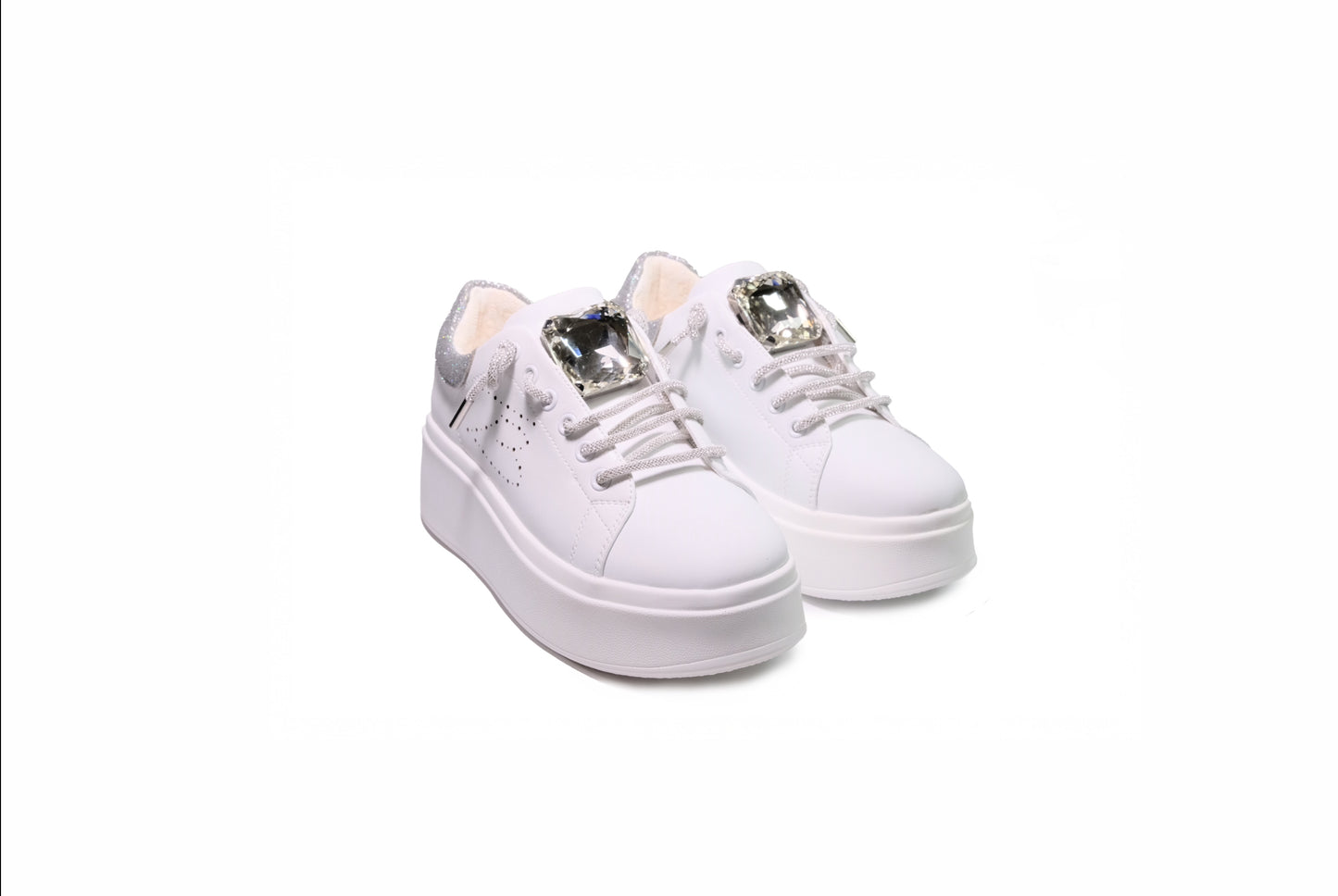 Sneakers con charm e glitter “Tosca Blu”