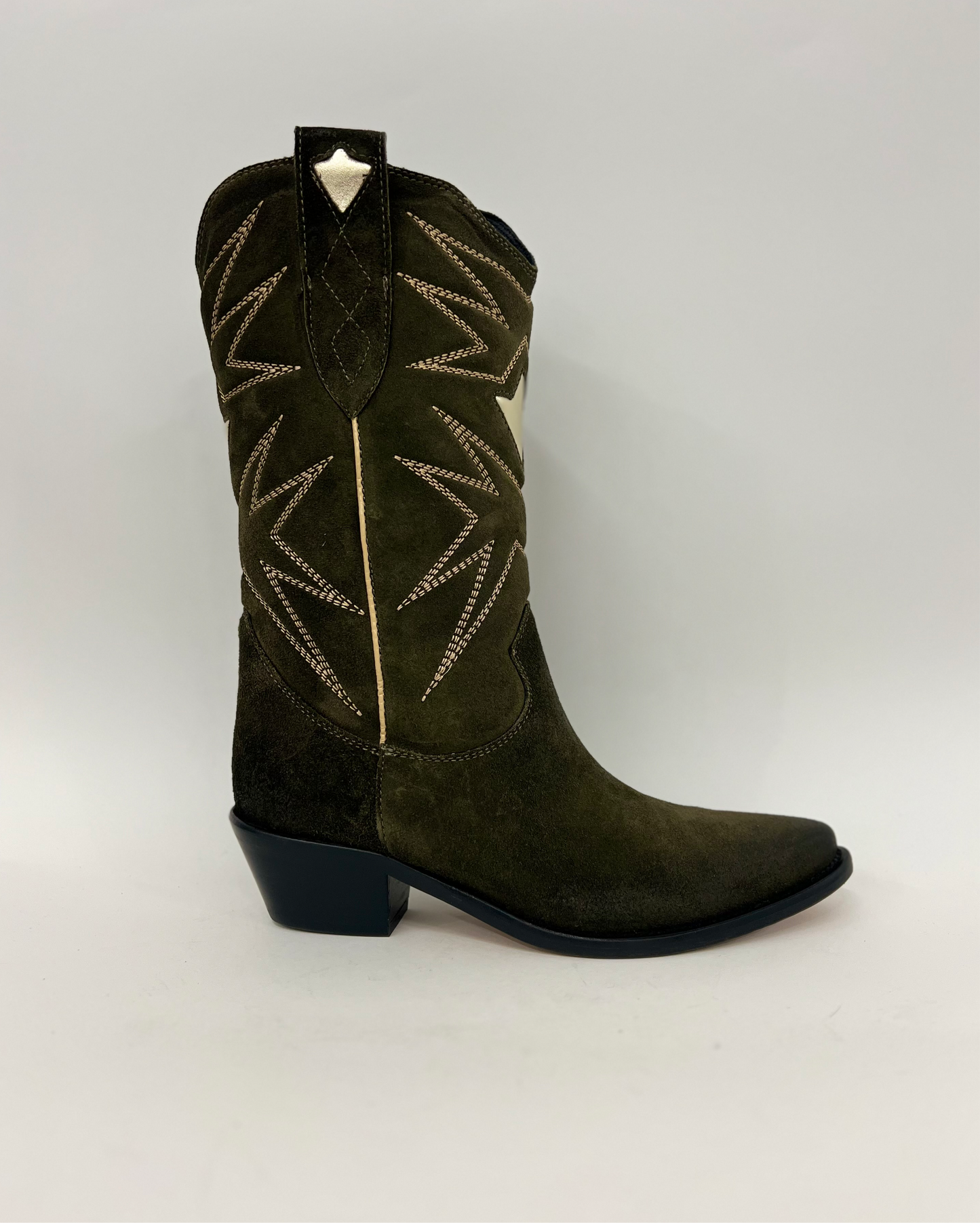 Stivaletti da cowboy in crosta verdone <Poesie Veneziane>