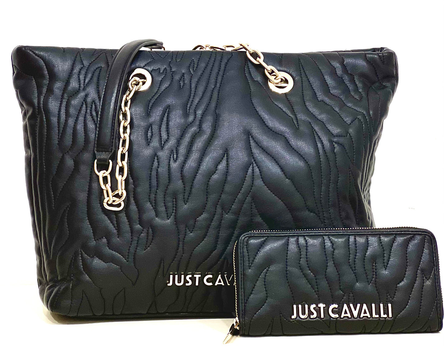 Portafoglio large zip wallett range e quilted zebra-style “Just Cavalli”