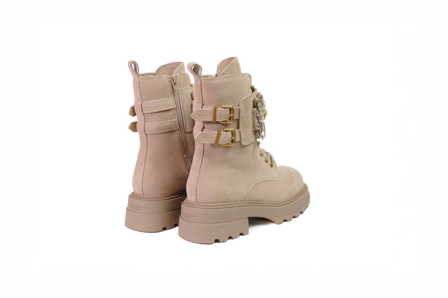 Bikers Sunvalley in suede con accessorio color beige “Tosca Blu”