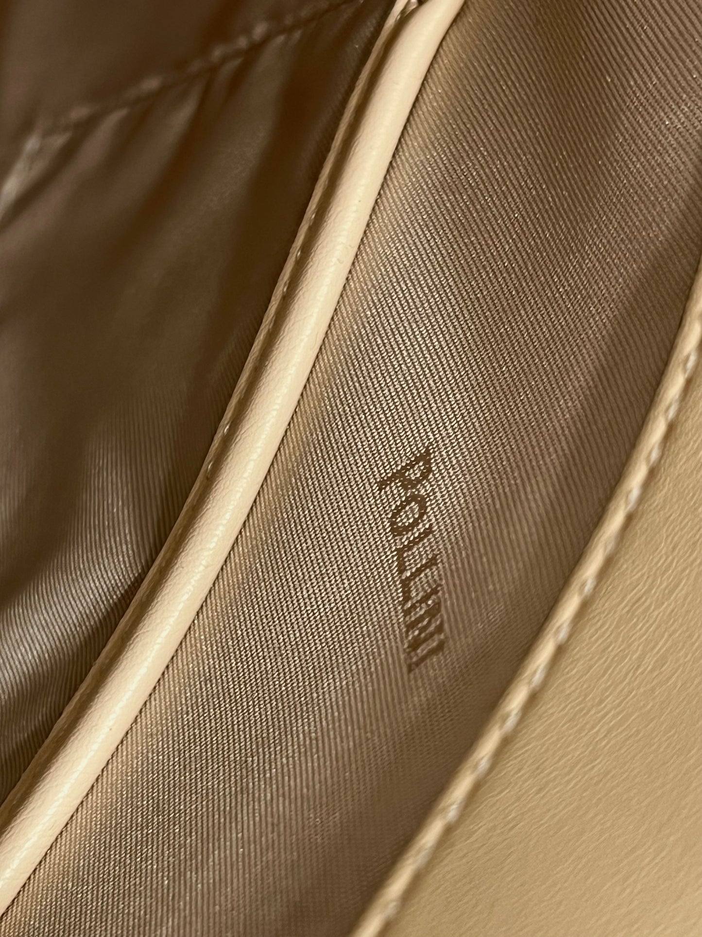 Tote bag trapuntata interlock beige “Pollini”