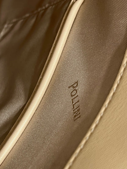 Tote bag trapuntata interlock beige “Pollini”