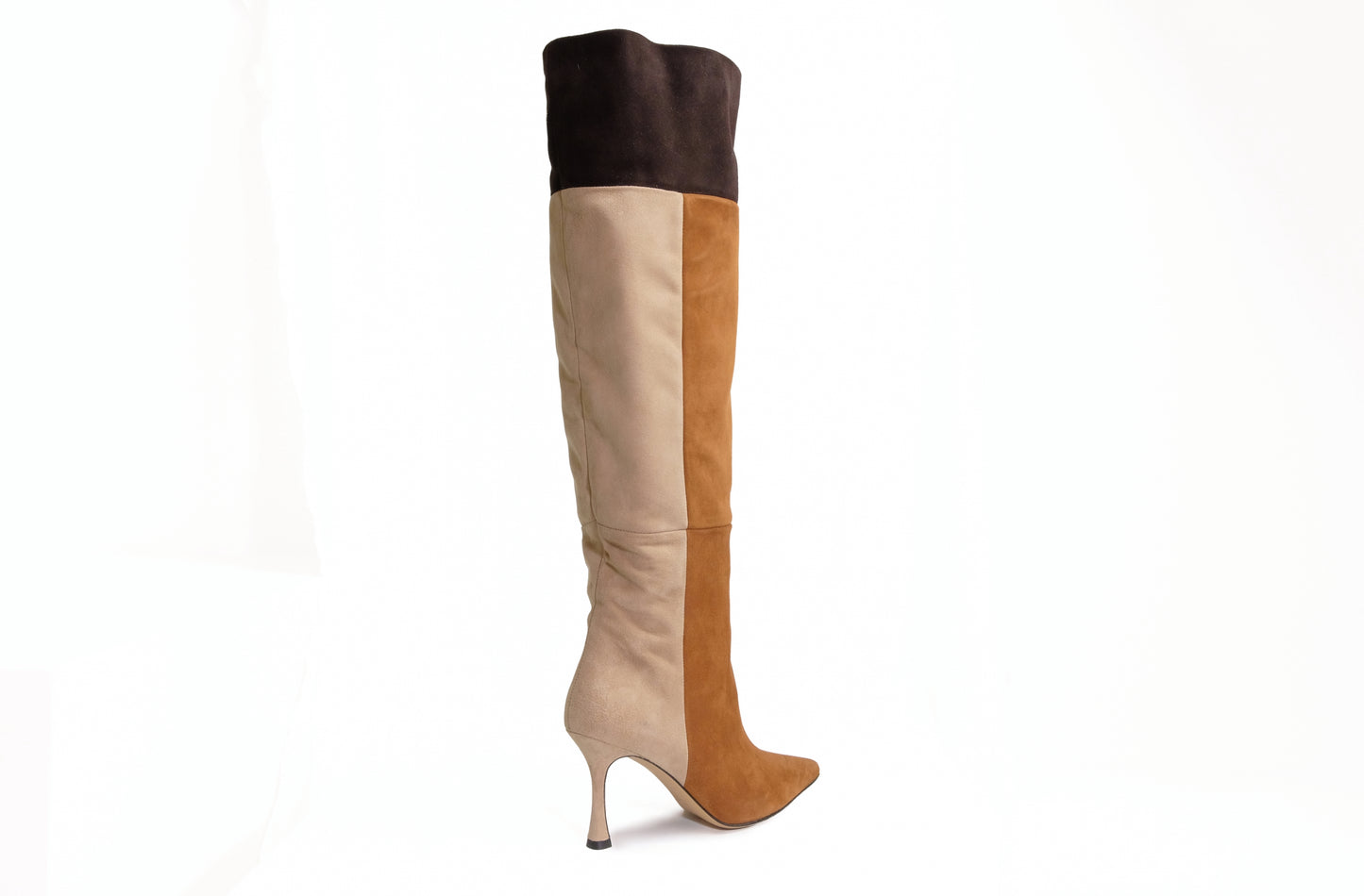 Stivale alto in camoscio cognac “Roberto Festa”