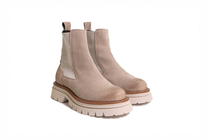 Stivaletto beatles in camoscio grigio “Les Tulipes”