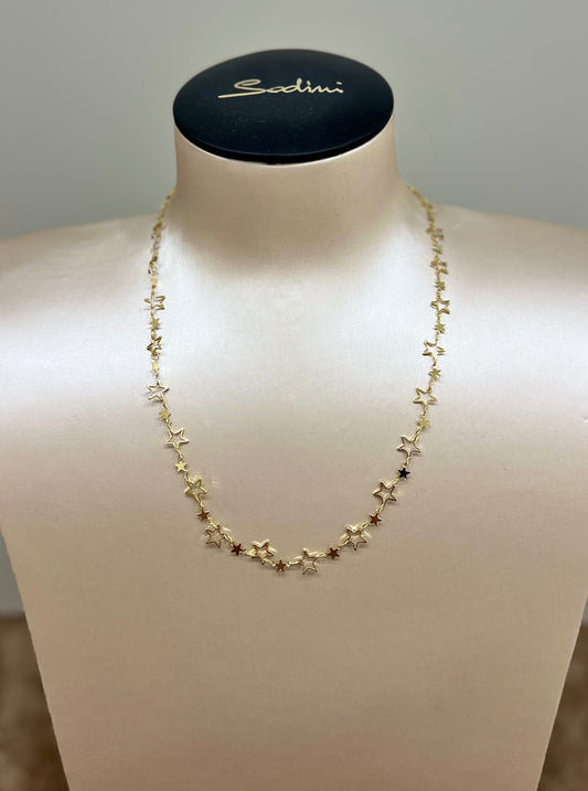 Collana lunga modello starlove con stelline alternate “Sodini”