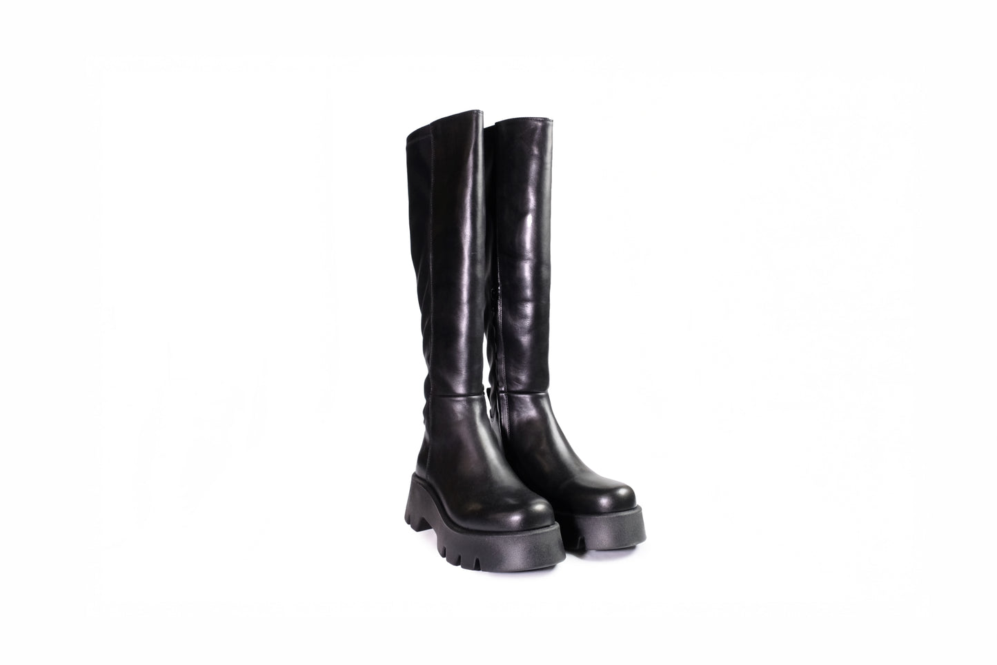 Stivale in pelle nera con zip “Bruno Premi”
