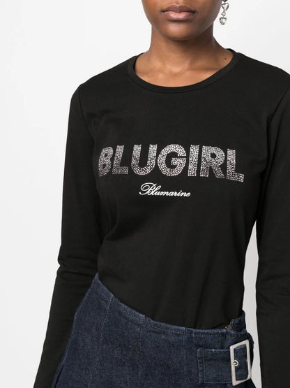 T-shirt nera manica lunga “Blugirl”
