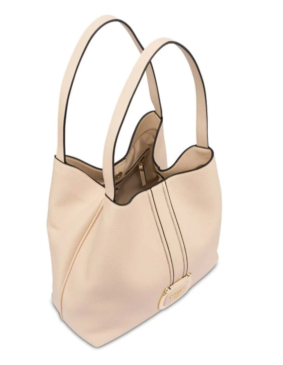 Borsa a spalla in pelle beige “Pollini”