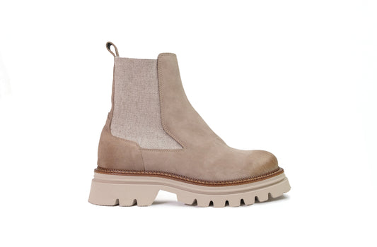 Stivaletto beatles in camoscio grigio “Les Tulipes”